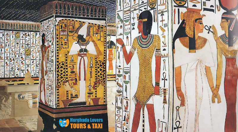 Tomb of Nefertari QV66 in the Valley of the Queens in Luxor Egypt