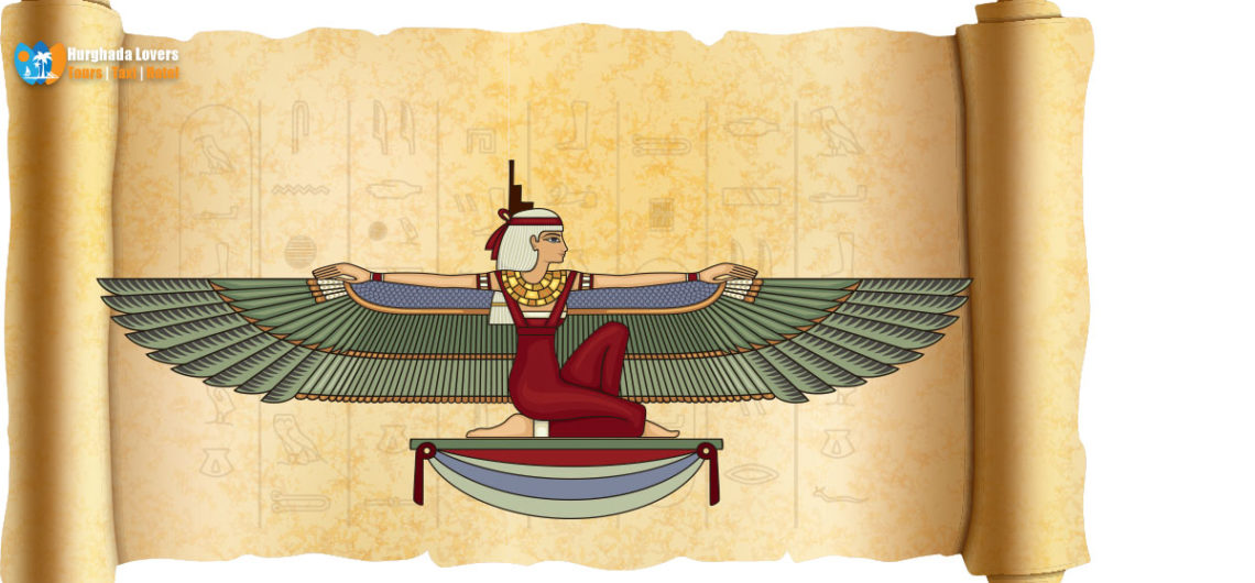Gott Maat | die Göttin der Gerechtigkeit und der Gesetze| Das Symbol des Systems des Universums, des Königs und der Gesellschaft in der Zivilisation des alten Ägypten
