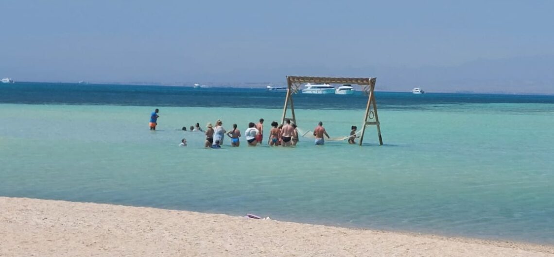 Orange Bay Orange bay pláž ostrov Hurghada