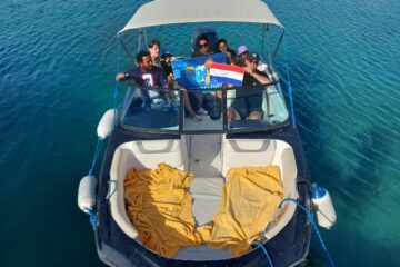 El Gouna Schnellbootvermietung zum Dolphin House & Paradise Island Hurghada Schnellbootverleih zur Orange Bay Insel | Privater Jetbootverleih - Speedboot-Abenteuer Makadi Bay Soma Bay El Gouna Sahl Hasheesh