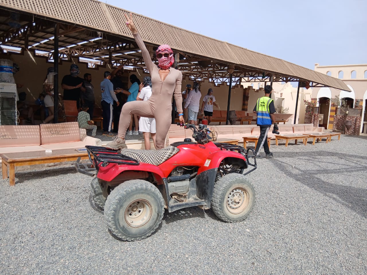 Quad Biking riding on Modern ATV 300cc Honda quads